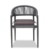Baxton Studio Wendell Modern and Contemporary Grey Finished Rope and Metal Outdoor Dining Chair