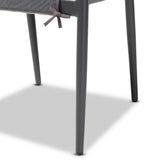 Baxton Studio Wendell Modern and Contemporary Grey Finished Rope and Metal Outdoor Dining Chair