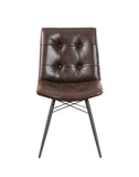 Modern Upholstered Tufted Side Chairs Brown (Set of 4)