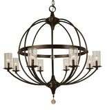 8-Light Mahogany Bronze Compass Foyer Chandelier