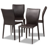 Heidi Modern and Contemporary Faux Leather Upholstered 4-Piece Dining Chair Set