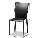 Baxton Studio Heidi Modern and Contemporary Black Faux Leather Upholstered 4-Piece Dining Chair Set