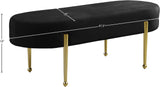 Gia Velvet / Engineered Wood / Metal / Foam Contemporary Black Velvet Bench - 47.5" W x 18" D x 18" H