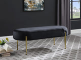 Gia Velvet / Engineered Wood / Metal / Foam Contemporary Black Velvet Bench - 47.5" W x 18" D x 18" H