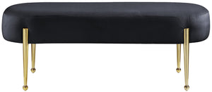 Gia Velvet / Engineered Wood / Metal / Foam Contemporary Black Velvet Bench - 47.5" W x 18" D x 18" H