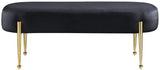 Gia Velvet / Engineered Wood / Metal / Foam Contemporary Black Velvet Bench - 47.5" W x 18" D x 18" H