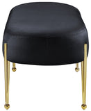 Gia Velvet / Engineered Wood / Metal / Foam Contemporary Black Velvet Bench - 47.5" W x 18" D x 18" H