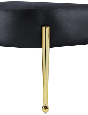 Gia Velvet / Engineered Wood / Metal / Foam Contemporary Black Velvet Bench - 47.5" W x 18" D x 18" H