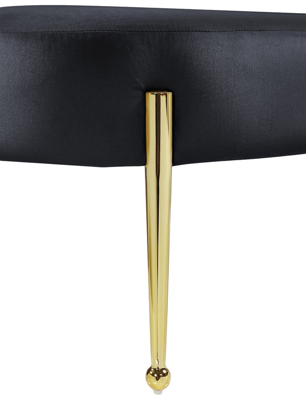 Gia Velvet / Engineered Wood / Metal / Foam Contemporary Black Velvet Bench - 47.5" W x 18" D x 18" H