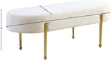 Gia Velvet / Engineered Wood / Metal / Foam Contemporary Cream Velvet Bench - 47.5" W x 18" D x 18" H