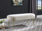 Gia Velvet / Engineered Wood / Metal / Foam Contemporary Cream Velvet Bench - 47.5" W x 18" D x 18" H