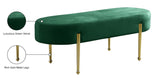 Gia Velvet / Engineered Wood / Metal / Foam Contemporary Green Velvet Bench - 47.5" W x 18" D x 18" H