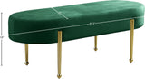 Gia Velvet / Engineered Wood / Metal / Foam Contemporary Green Velvet Bench - 47.5" W x 18" D x 18" H