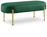 Gia Velvet / Engineered Wood / Metal / Foam Contemporary Green Velvet Bench - 47.5" W x 18" D x 18" H