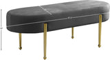 Gia Velvet / Engineered Wood / Metal / Foam Contemporary Grey Velvet Bench - 47.5" W x 18" D x 18" H