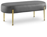 Gia Velvet / Engineered Wood / Metal / Foam Contemporary Grey Velvet Bench - 47.5" W x 18" D x 18" H