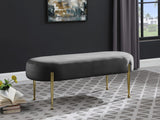 Gia Velvet / Engineered Wood / Metal / Foam Contemporary Grey Velvet Bench - 47.5" W x 18" D x 18" H