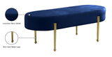 Gia Velvet / Engineered Wood / Metal / Foam Contemporary Navy Velvet Bench - 47.5" W x 18" D x 18" H