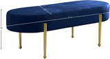 Gia Velvet / Engineered Wood / Metal / Foam Contemporary Navy Velvet Bench - 47.5" W x 18" D x 18" H