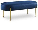 Gia Velvet / Engineered Wood / Metal / Foam Contemporary Navy Velvet Bench - 47.5" W x 18" D x 18" H