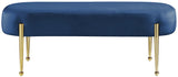 Gia Velvet / Engineered Wood / Metal / Foam Contemporary Navy Velvet Bench - 47.5" W x 18" D x 18" H