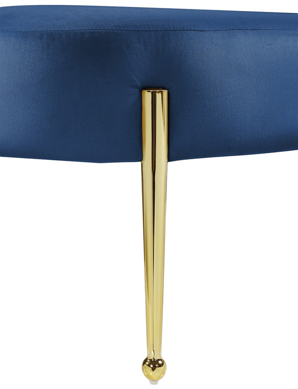 Gia Velvet / Engineered Wood / Metal / Foam Contemporary Navy Velvet Bench - 47.5" W x 18" D x 18" H