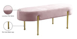 Gia Velvet / Engineered Wood / Metal / Foam Contemporary Pink Velvet Bench - 47.5" W x 18" D x 18" H