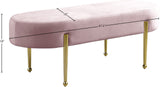 Gia Velvet / Engineered Wood / Metal / Foam Contemporary Pink Velvet Bench - 47.5" W x 18" D x 18" H