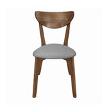 Alfredo Modern Upholstered Dining Chairs Grey and Natural Walnut (Set of 2)