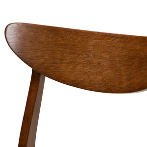 Baxton Studio Philip Mid-Century Modern Transitional Light Grey Fabric Upholstered and Walnut Brown Finished Wood 5-Piece Dining Set