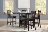 Lavon Contemporary 5-piece Counter Height Dining Set Medium Grey