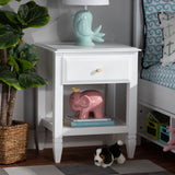 Naomi Classic and Transitional White Finished Wood 1-Drawer Bedroom Nightstand