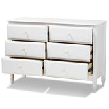 Naomi Classic and Transitional White Finished Wood 6-Drawer Bedroom Dresser