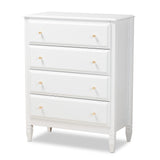 Naomi Classic and Transitional White Finished Wood 4-Drawer Bedroom Chest