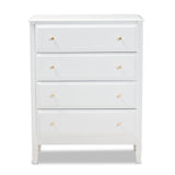 Naomi Classic and Transitional White Finished Wood 4-Drawer Bedroom Chest