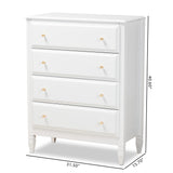 Naomi Classic and Transitional White Finished Wood 4-Drawer Bedroom Chest