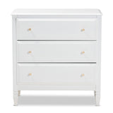 Naomi Classic and Transitional White Finished Wood 3-Drawer Bedroom Chest