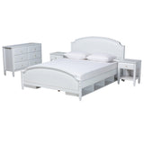 Elise Classic and Transitional White Finished Wood 4-Piece Bedroom Set