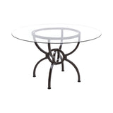 Aviano Round Dining Table Base in Gunmetal - Stylish Curved Metal Design for Modern Spaces