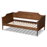 Alya Classic Traditional Farmhouse Walnut Brown Finished Wood Twin Size Daybed 