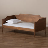 Alya Classic Traditional Farmhouse Walnut Brown Finished Wood Twin Size Daybed 