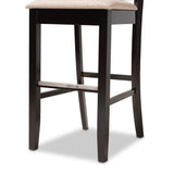 Baxton Studio Jason Modern and Contemporary Sand Fabric Upholstered and Espresso Brown Finished Wood 2-Piece Bar Stool Set