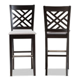 Baxton Studio Jason Modern and Contemporary Grey Fabric Upholstered and Espresso Brown Finished Wood 2-Piece Bar Stool Set