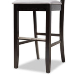 Baxton Studio Jason Modern and Contemporary Grey Fabric Upholstered and Espresso Brown Finished Wood 2-Piece Bar Stool Set