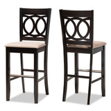 Carson Modern Contemporary Fabric Upholstered Wood 2-Piece Bar Stool Set