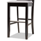 Baxton Studio Carson Modern and Contemporary Grey Fabric Upholstered and Espresso Brown Finished Wood 2-Piece Bar Stool Set