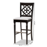 Baxton Studio Alexandra Modern and Contemporary Grey Fabric Upholstered and Espresso Brown Finished Wood 2-Piece Bar Stool Set