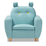 Baxton Studio Gloria Modern and Contemporary Sky Blue Fabric Upholstered Kids Armchair with Animal Ears