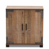 Baxton Studio Cyrille Modern and Contemporary Farmhouse Rustic Finished Wood 2-Door Shoe Cabinet