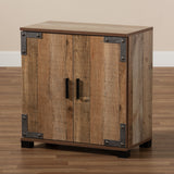 Baxton Studio Cyrille Modern and Contemporary Farmhouse Rustic Finished Wood 2-Door Shoe Cabinet